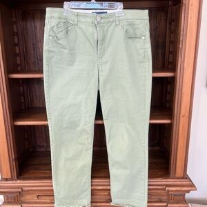 Democracy Light Sage Cropped Slim Jeans